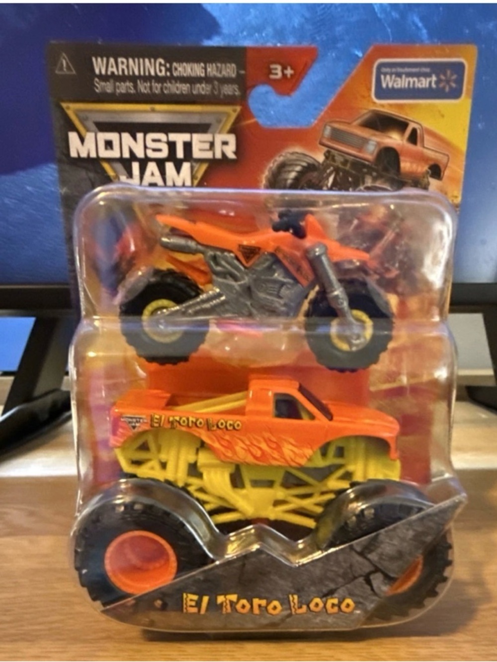 Monster Jam El Toro Loco Orange & Yellow Monster Truck and Bike Toy Set